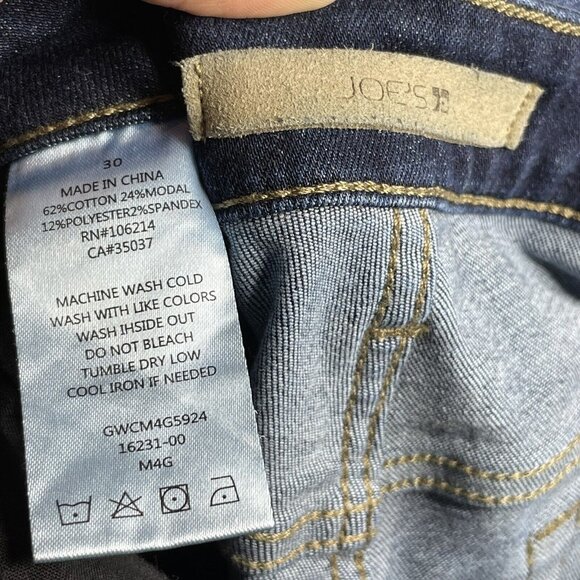 Joe's Jeans Womens 30 Skinny Ankle Jeans Raw Step Hem Dark denim Distressed - Picture 4 of 4